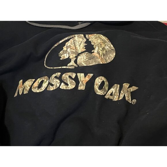 MOSSY OAK Mens Dark Blue Camo Logo Sweatshirt Hoodie 2XL 2TG - Picture 2 of 7